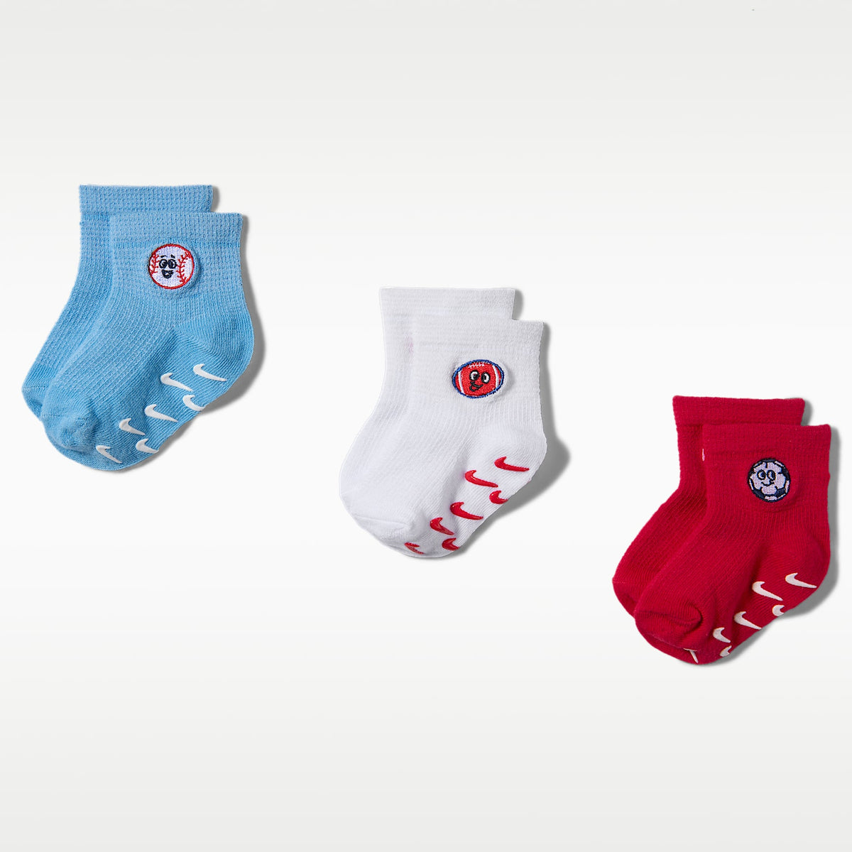 Calcetines de agarre multideportes de diseño tipo waffle para bebé Nike – Rojo universitario – vista 1