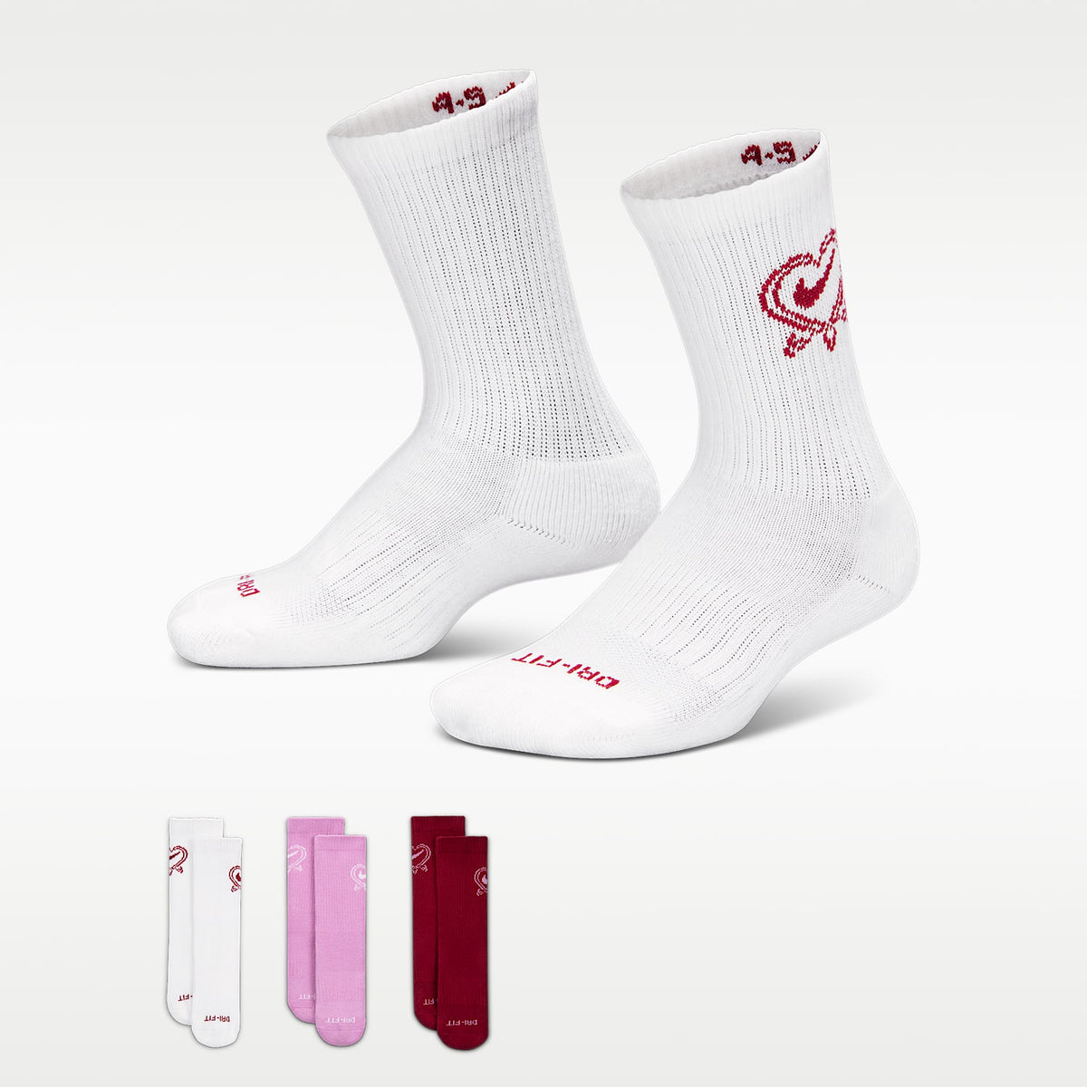 Calcetas Dri-FIT V-day para niños talla grande (3 pares) Nike – Vela – vista 1