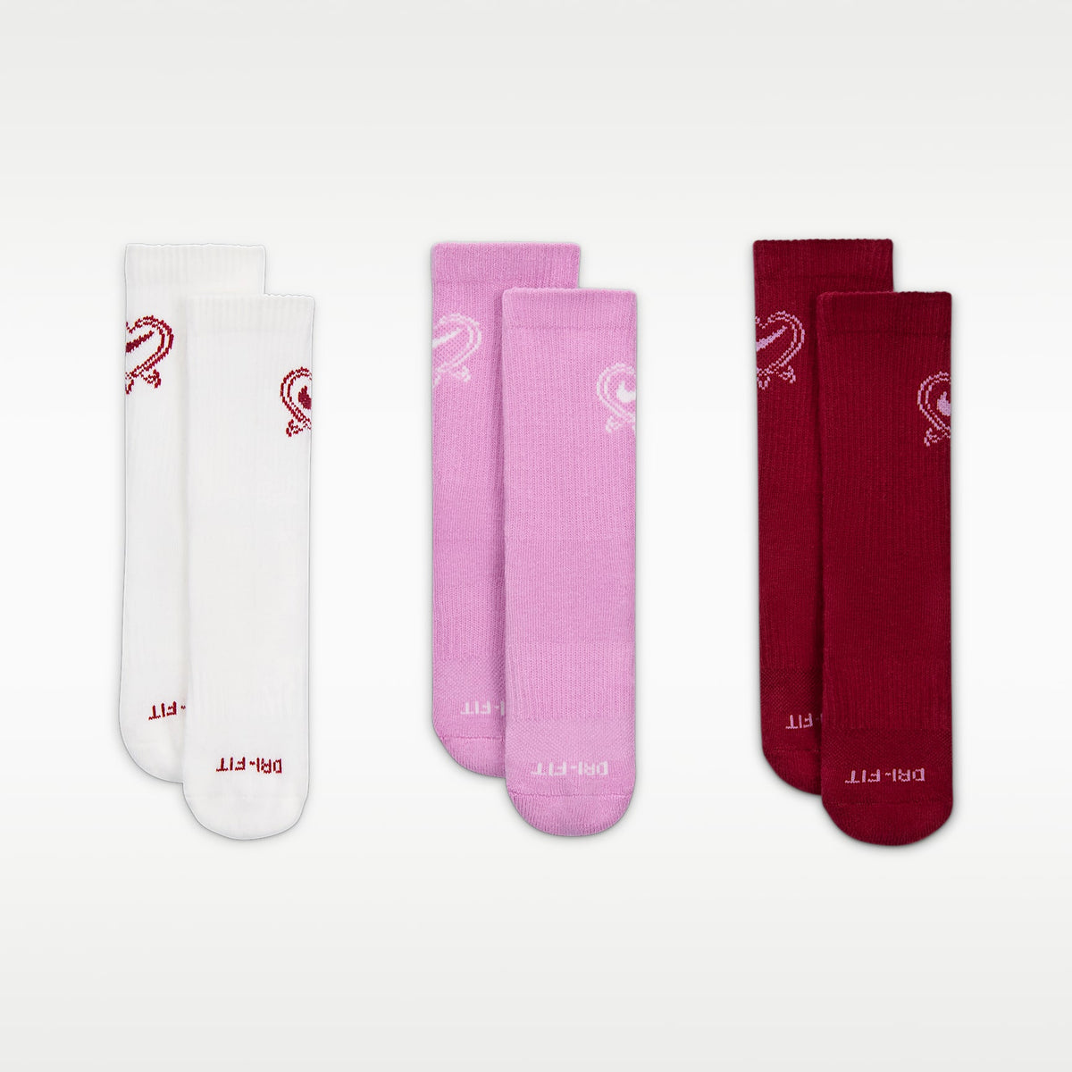 Calcetas Dri-FIT V-day para niños talla grande (3 pares) Nike – Vela – vista 2