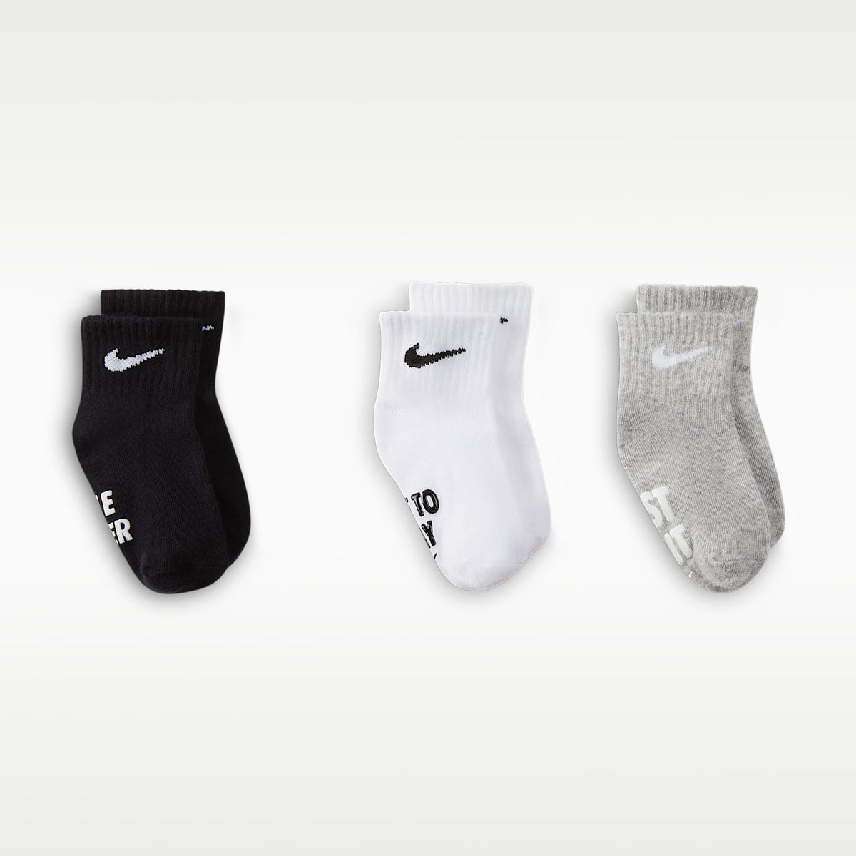 Calcetines para bebé Nike Verbiage Gripper Socks (3 pares) – Blanco – vista 2