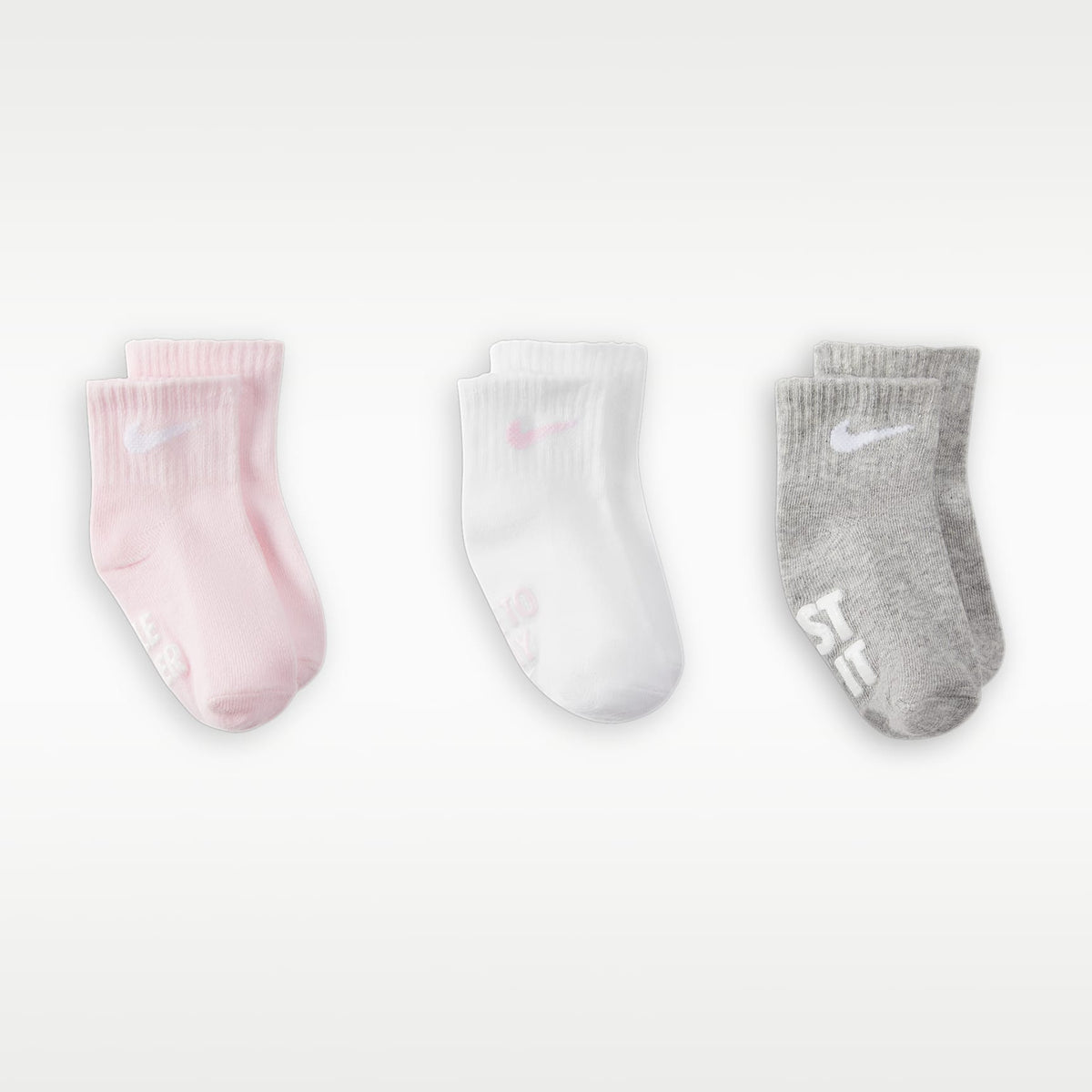 Calcetines para bebé Nike Verbiage Gripper Socks (3 pares) – Espuma rosa – vista 2
