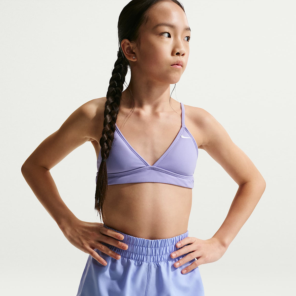 Shorts de playa o alberca de 8 cm (para niña) talla grande Nike Swim Breaker – Cardo claro/Blanco – vista 4