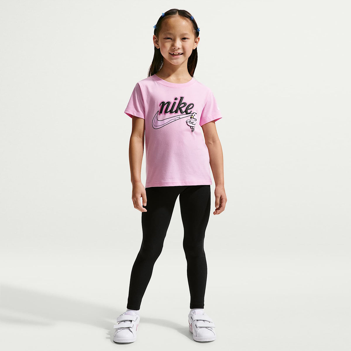 Leggings para niños talla pequeña (paquete de 3) Nike – Negro/Rosa alegre – vista 1