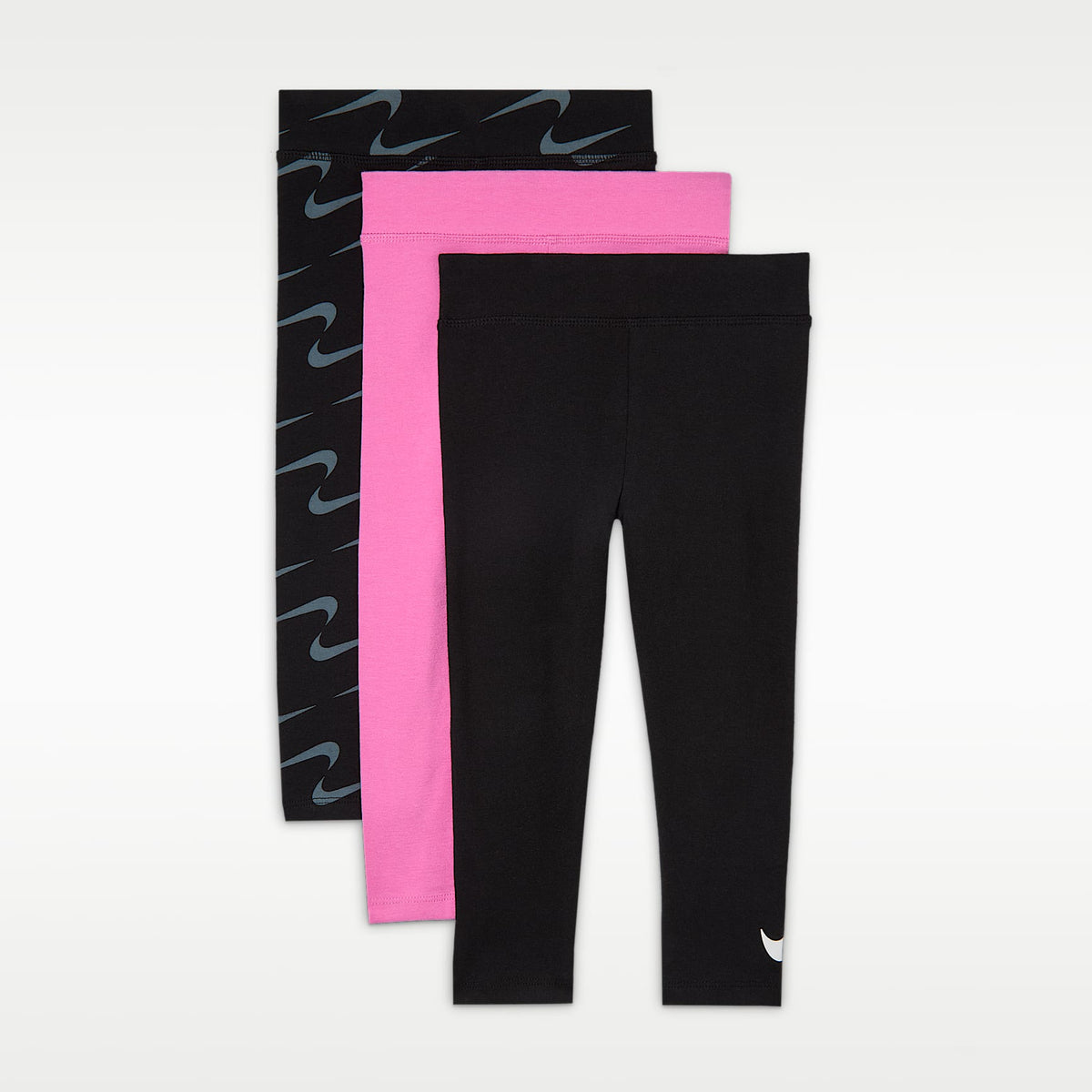 Leggings para bebés Nike (paquete de 3) – Negro/Rosa alegre – vista 6