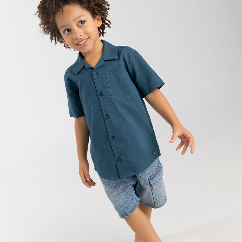 Camisa OFFCORSS Manga Corta en Algodón para Niño