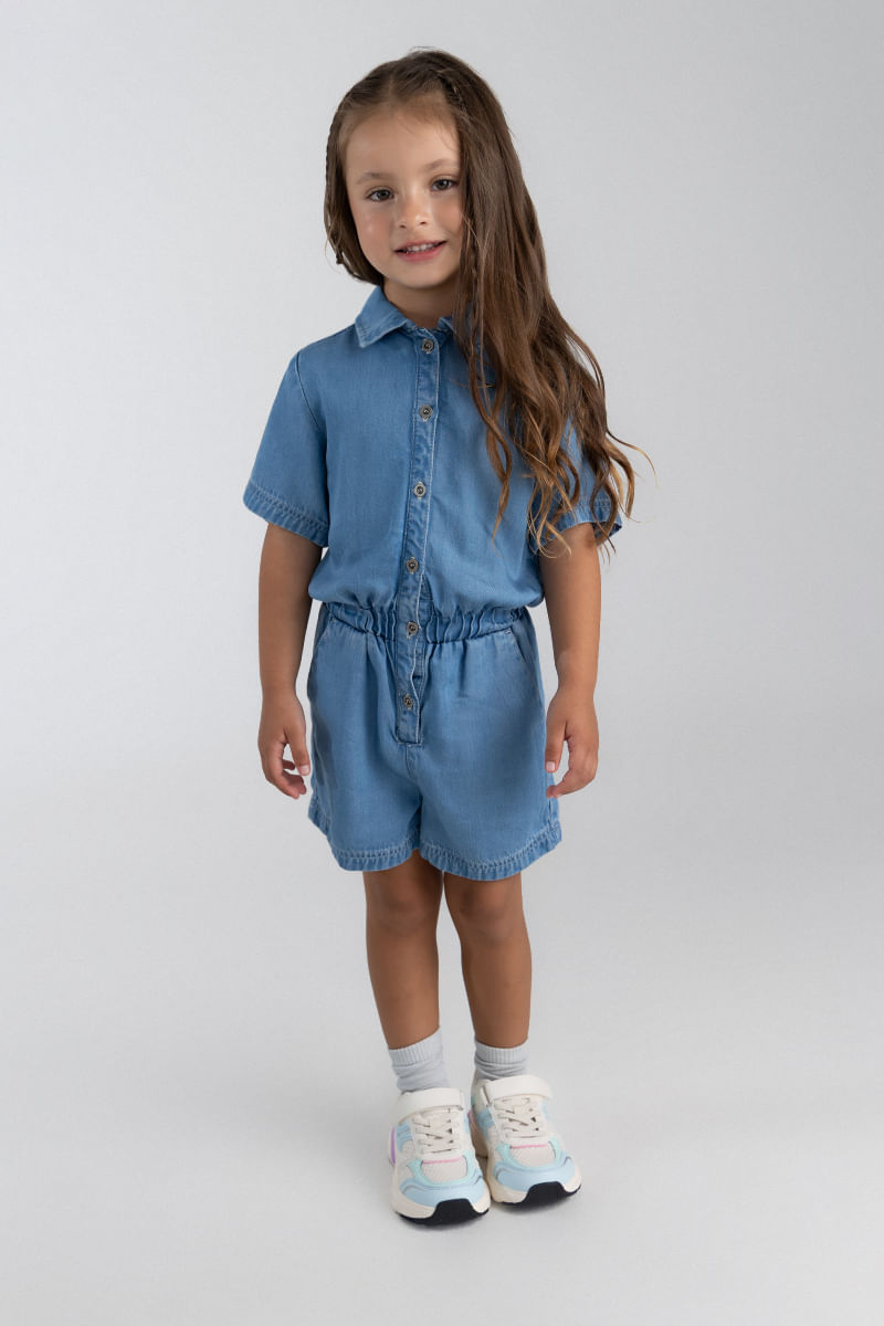 Enterizo Corto OFFCORSS Denim para Niña