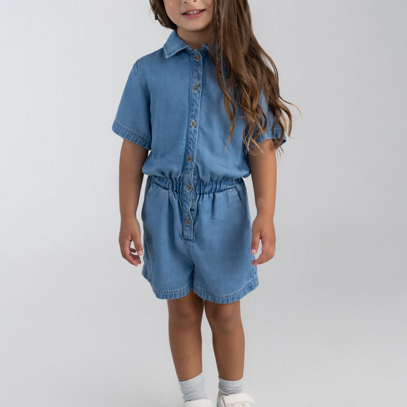 Enterizo Corto OFFCORSS Denim para Niña