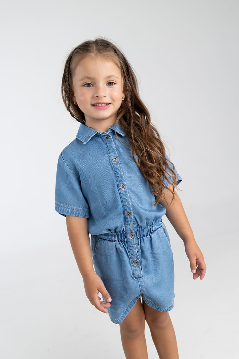 Enterizo Corto OFFCORSS Denim para Niña