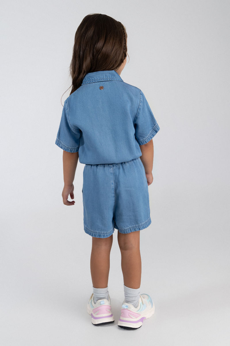 Enterizo Corto OFFCORSS Denim para Niña