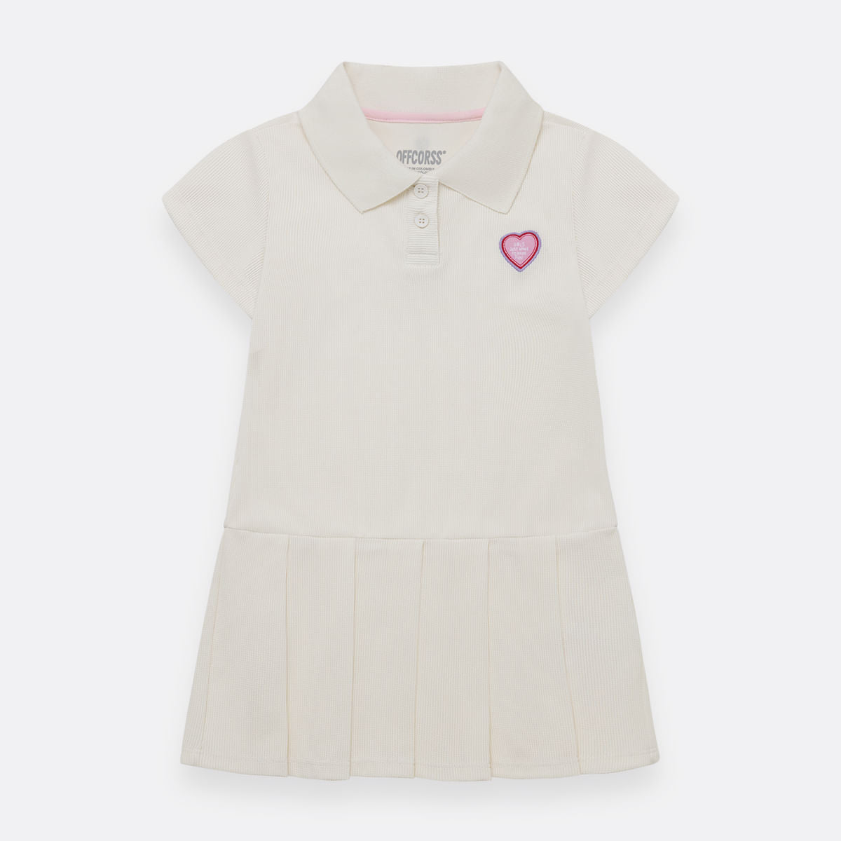 Vestido OFFCORSS Manga Corta Cuello Polo para Niña