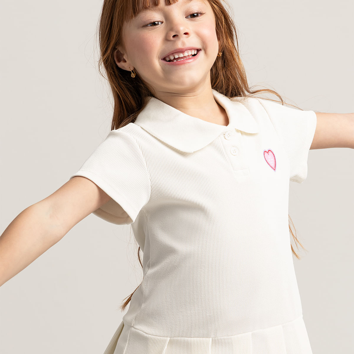 Vestido OFFCORSS Manga Corta Cuello Polo para Niña
