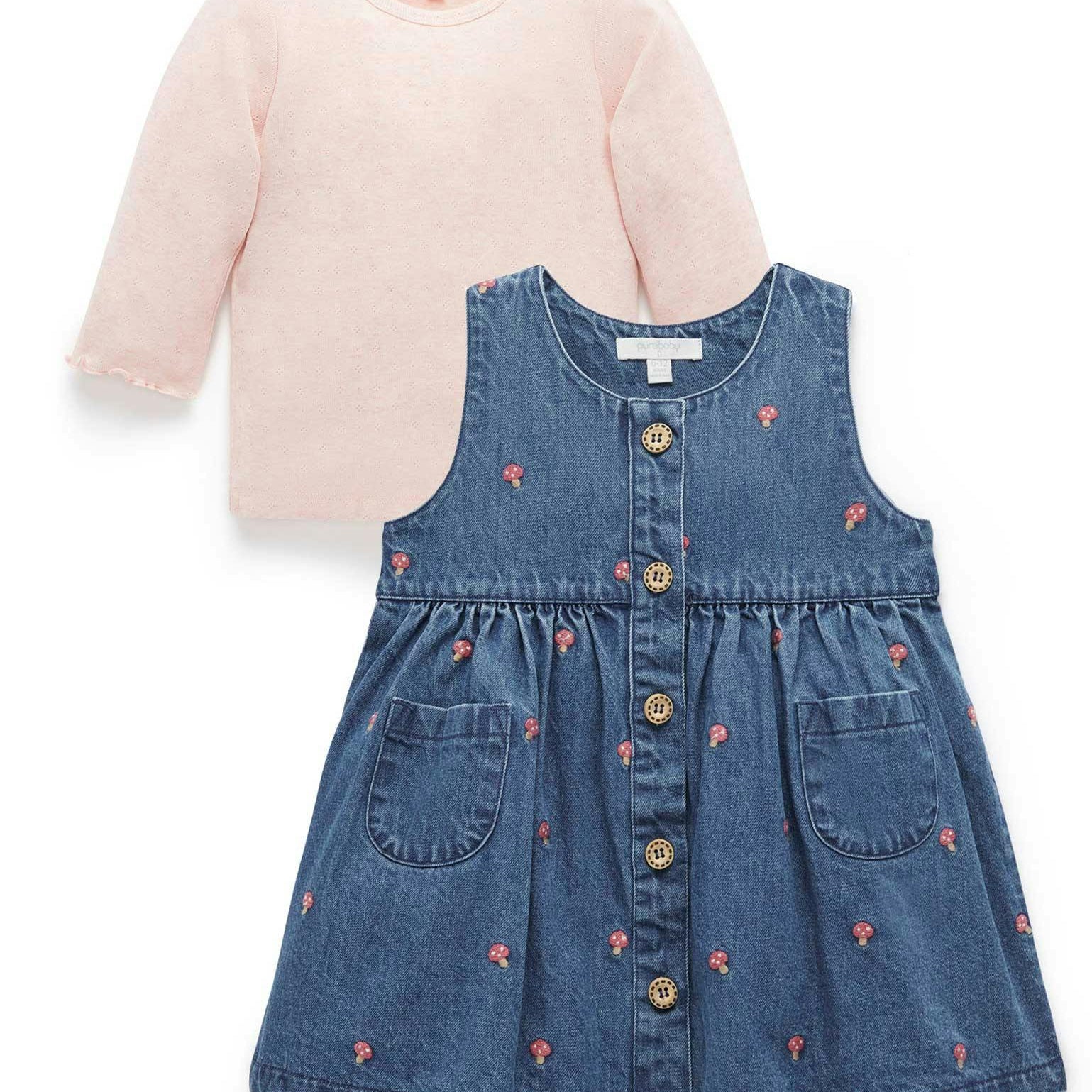 Conjunto Purebaby Pinnie y Camiseta Bordada Toadstool