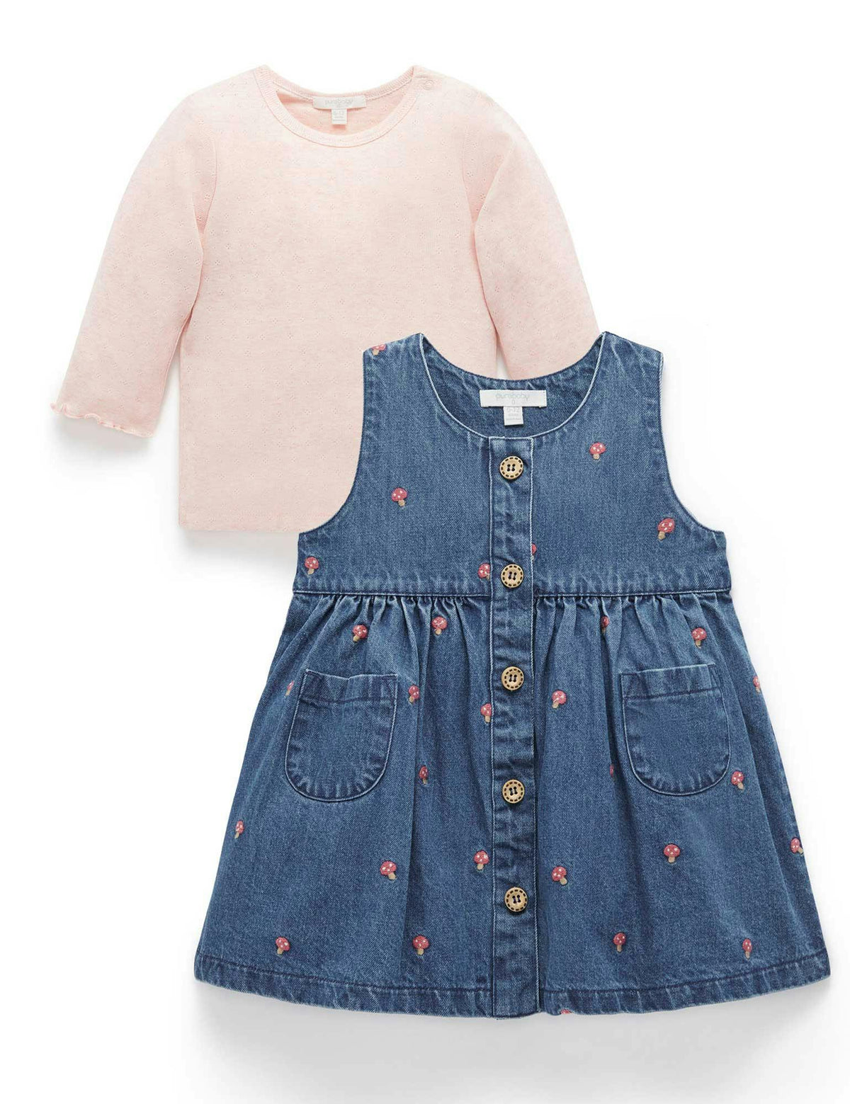 Conjunto Purebaby Pinnie y Camiseta Bordada Toadstool