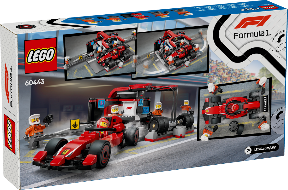 LEGO City Parada en Boxes de F1 y Equipo con Auto Ferrari 60443