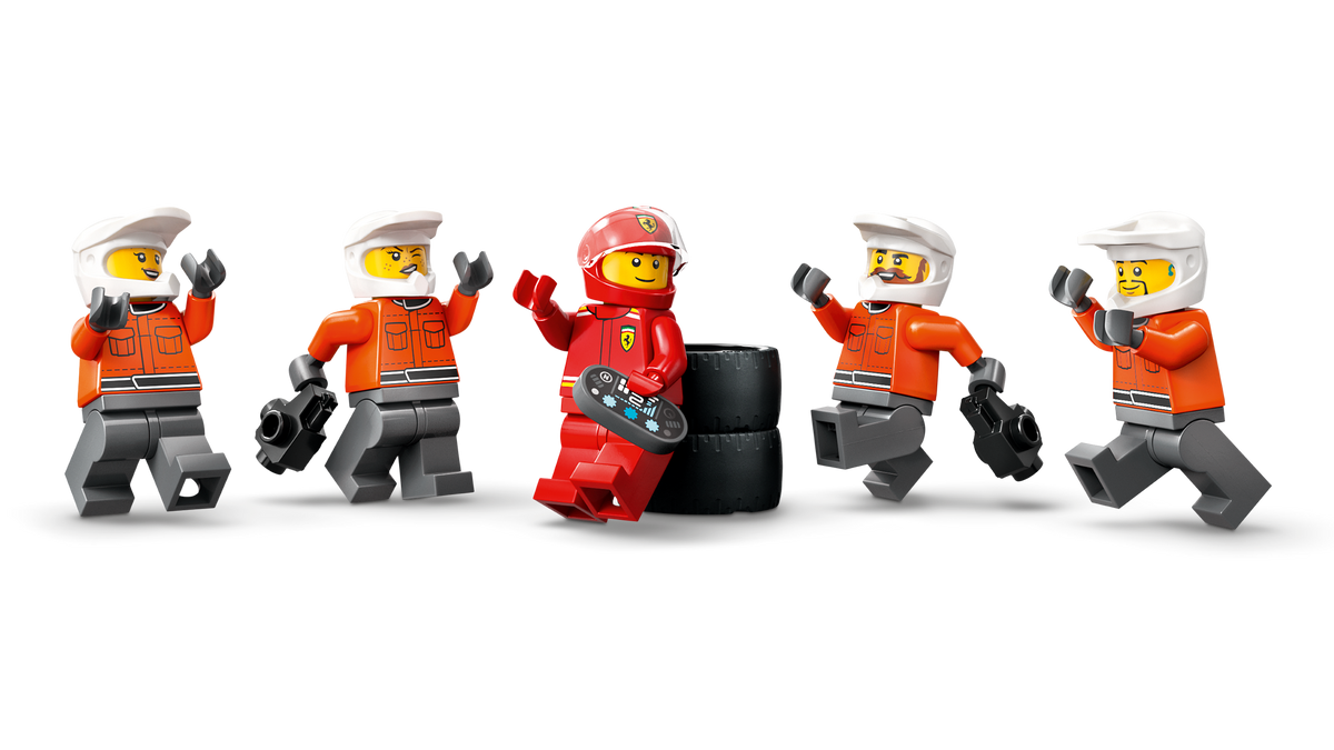 LEGO City Parada en Boxes de F1 y Equipo con Auto Ferrari 60443