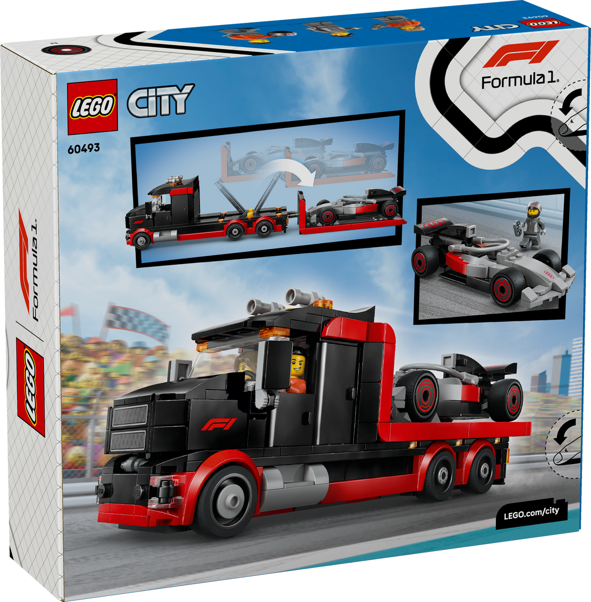 LEGO City Camión de Exhibición F1 con Auto de Carreras Audi F1 60493
