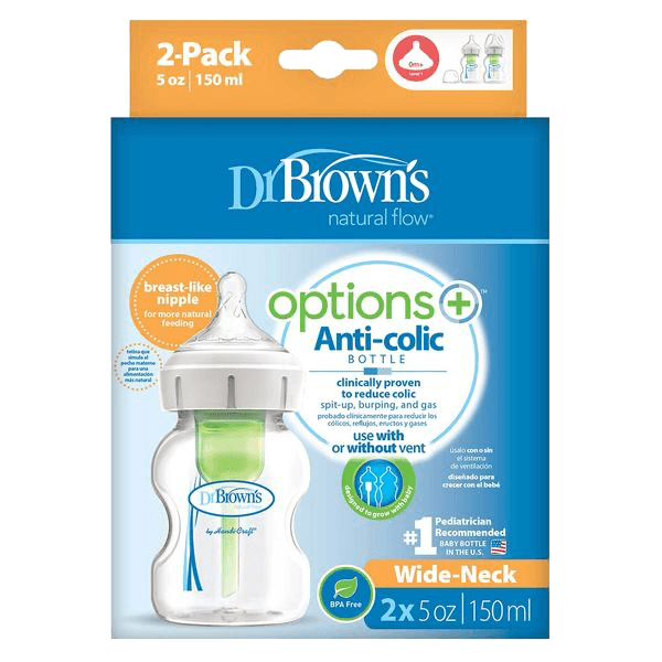 Set 2 Teteros Boca Ancha Options+ - 5 oz Dr Brown's