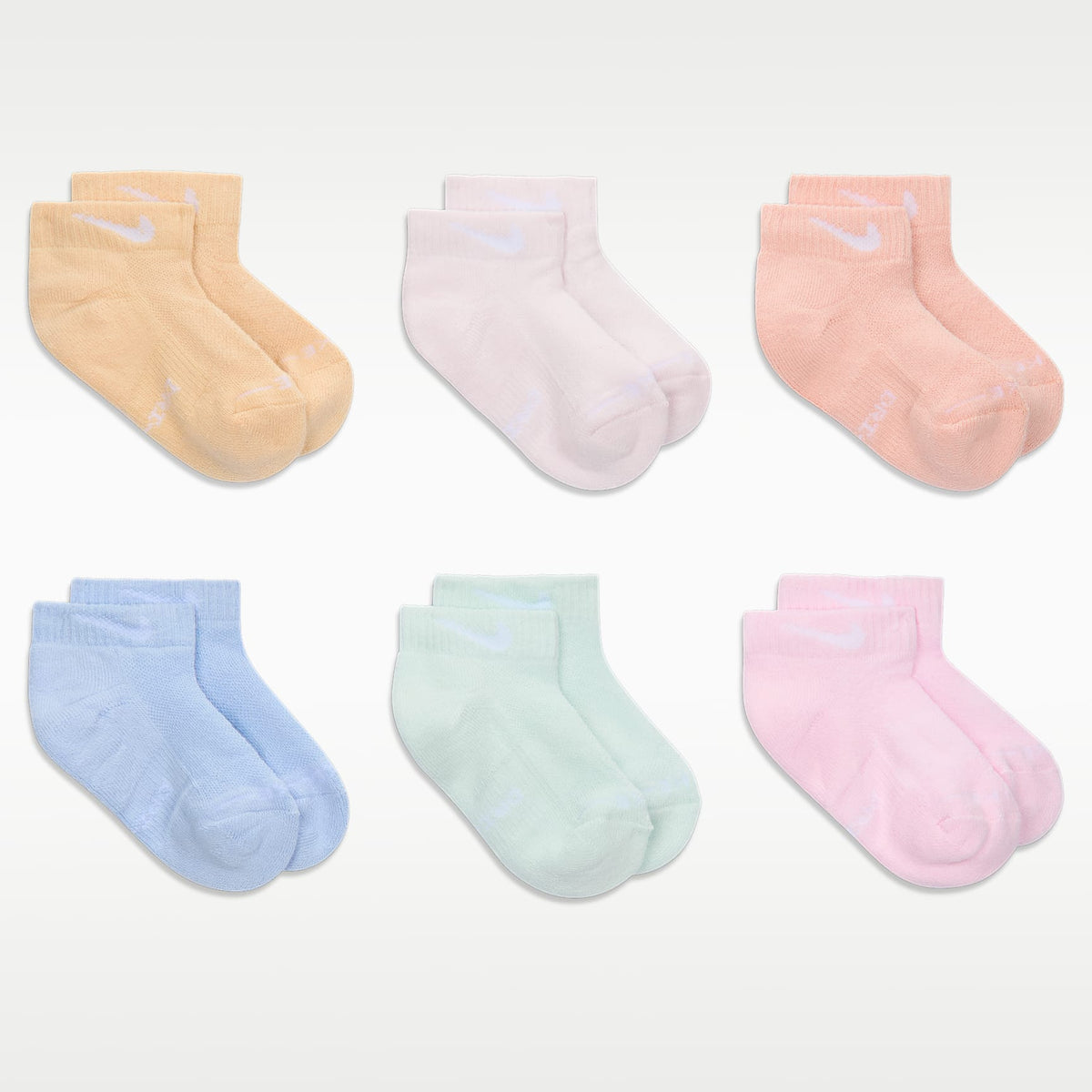 Calcetines bajos Dri-FIT Elevated Everyday para niños (6 pares) Nike – Naranja ártico – vista 3