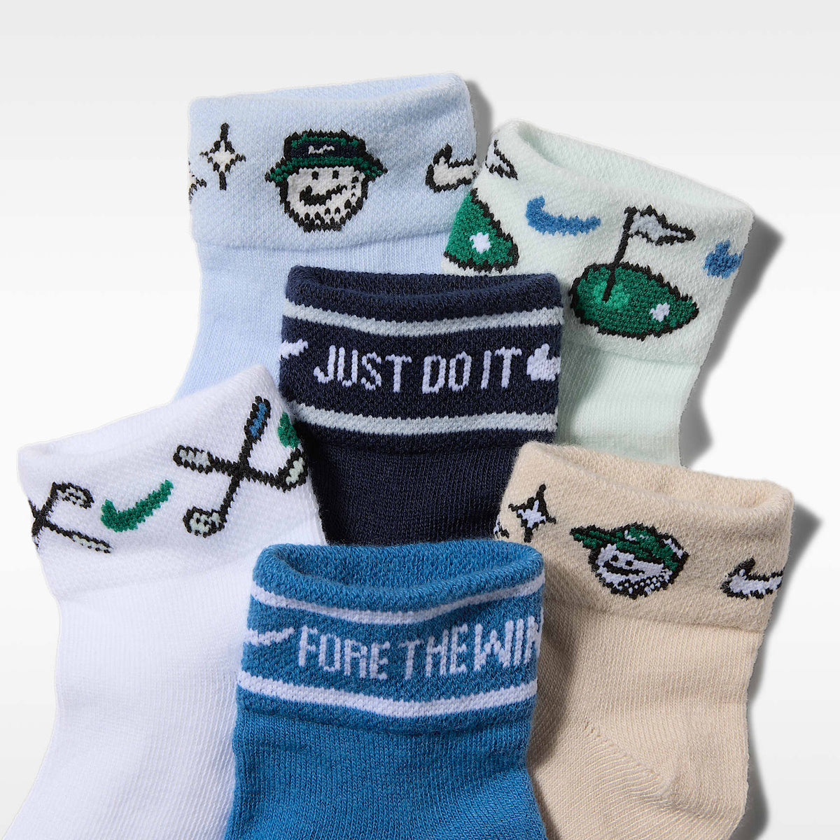 Calcetines Nike para niños Fore the Win Welt Art (6 pares) – Azul hidrógeno – vista 2