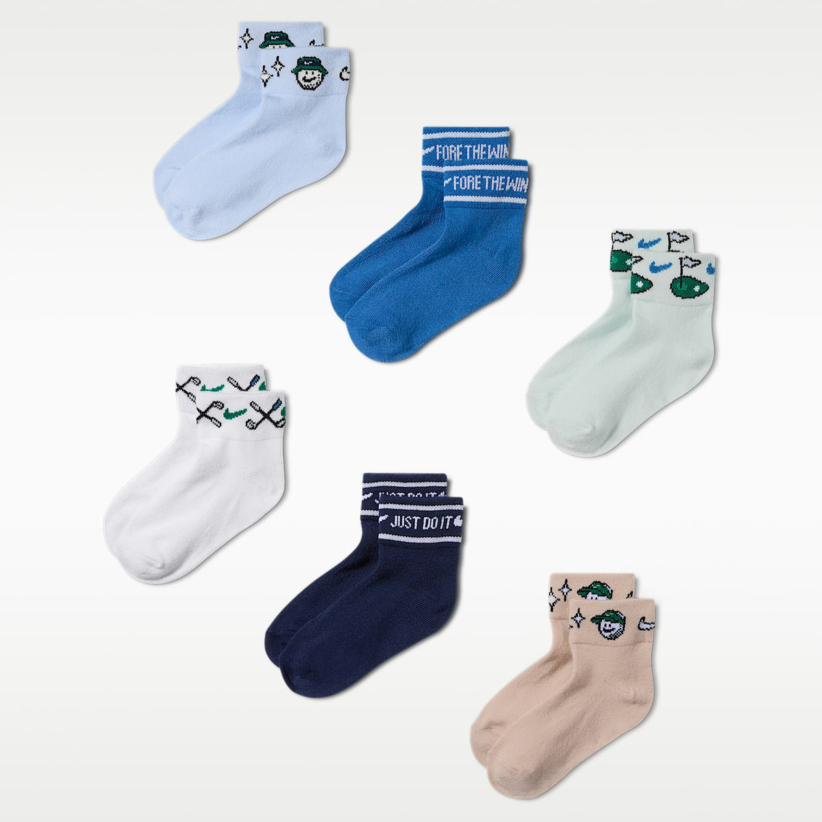 Calcetines Nike para niños Fore the Win Welt Art (6 pares) – Azul hidrógeno – vista 1