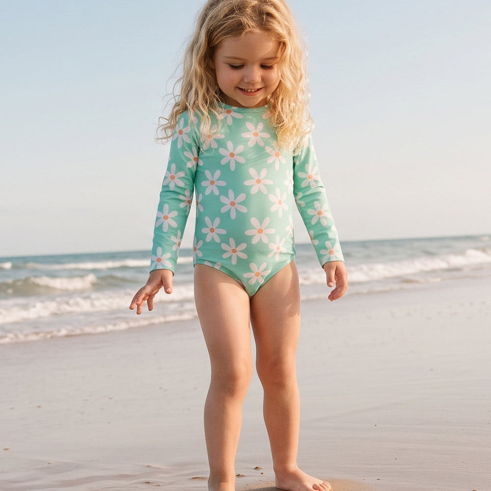 Vestido de Baño Babyfresh Manga Larga Protección UV Estampado para Niña