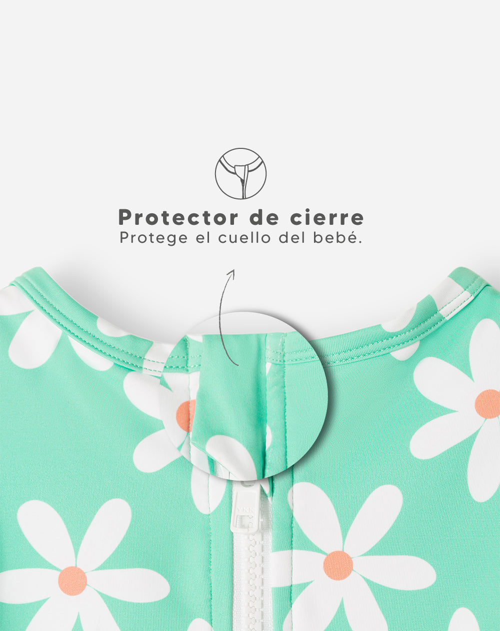 Vestido de Baño Babyfresh Manga Larga Protección UV Estampado para Niña
