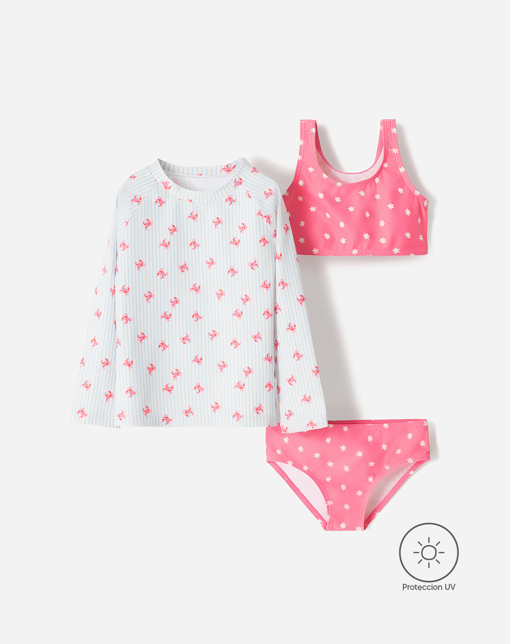 Vestido de Baño Babyfresh 3 Piezas Protección UV Estampado para Niña