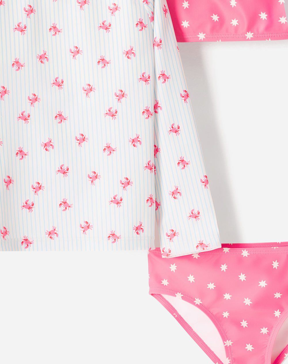 Vestido de Baño Babyfresh 3 Piezas Protección UV Estampado para Niña