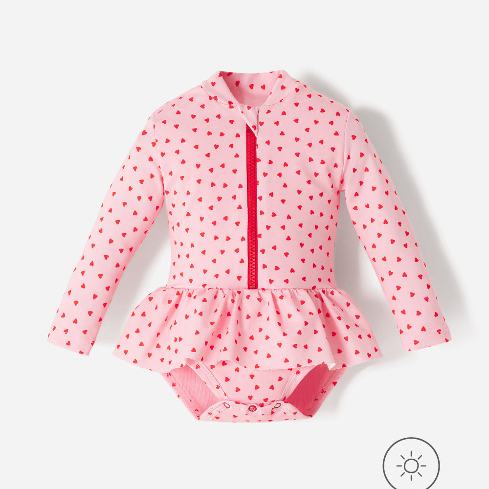 Vestido de Baño Rosado Estampado para Bebé Niña