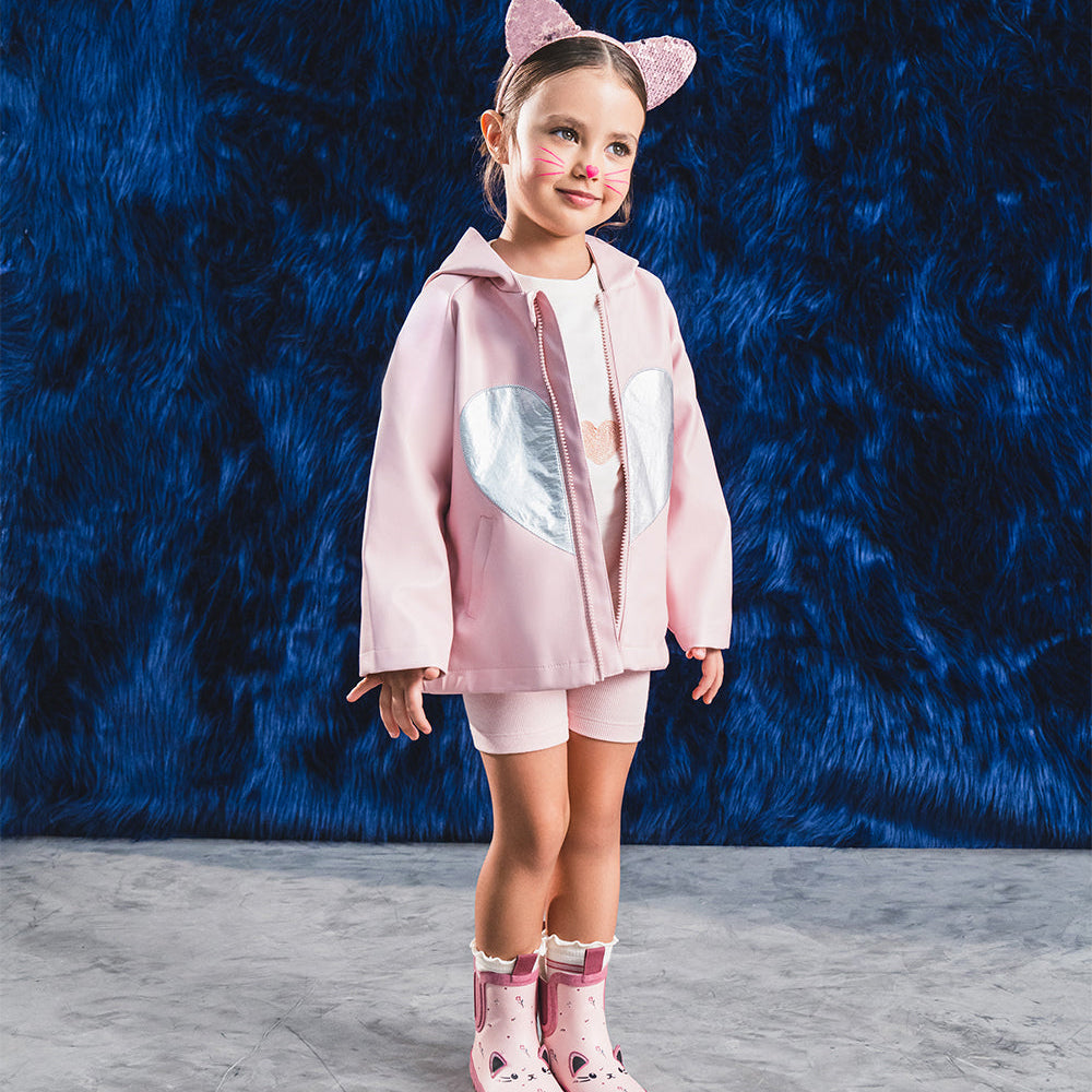 Chaqueta Babyfresh Gato con Capucha Rosada para Niña