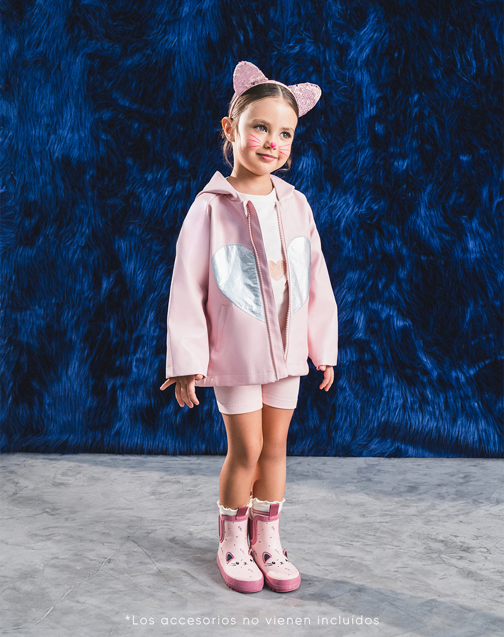 Chaqueta Babyfresh Gato con Capucha Rosada para Niña