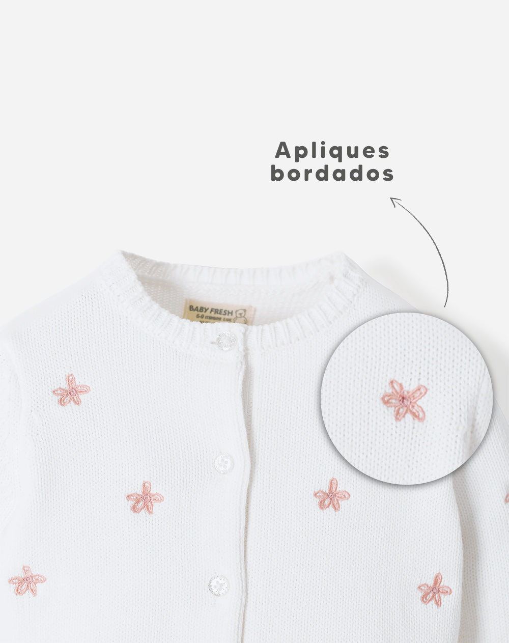 Buzo Babyfresh Tejido Apliques Bordados Blanco para Bebé Niña