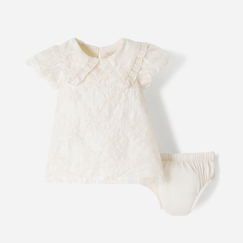 Conjunto Babyfresh Vestido con Bloomer Bordado para Bebé Niña