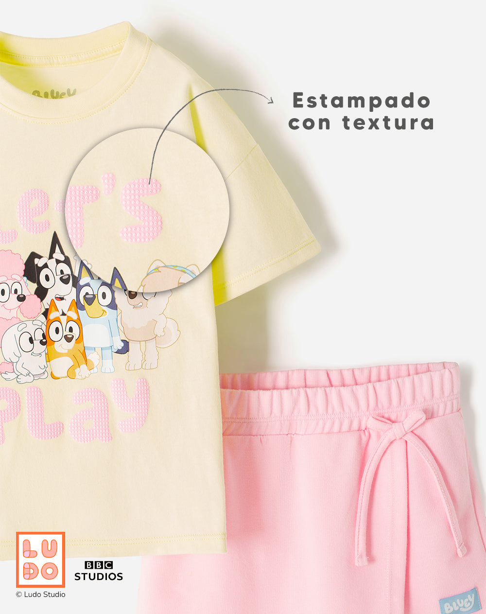 Conjunto Babyfresh Camiseta y Falda Short Bluey para Niña