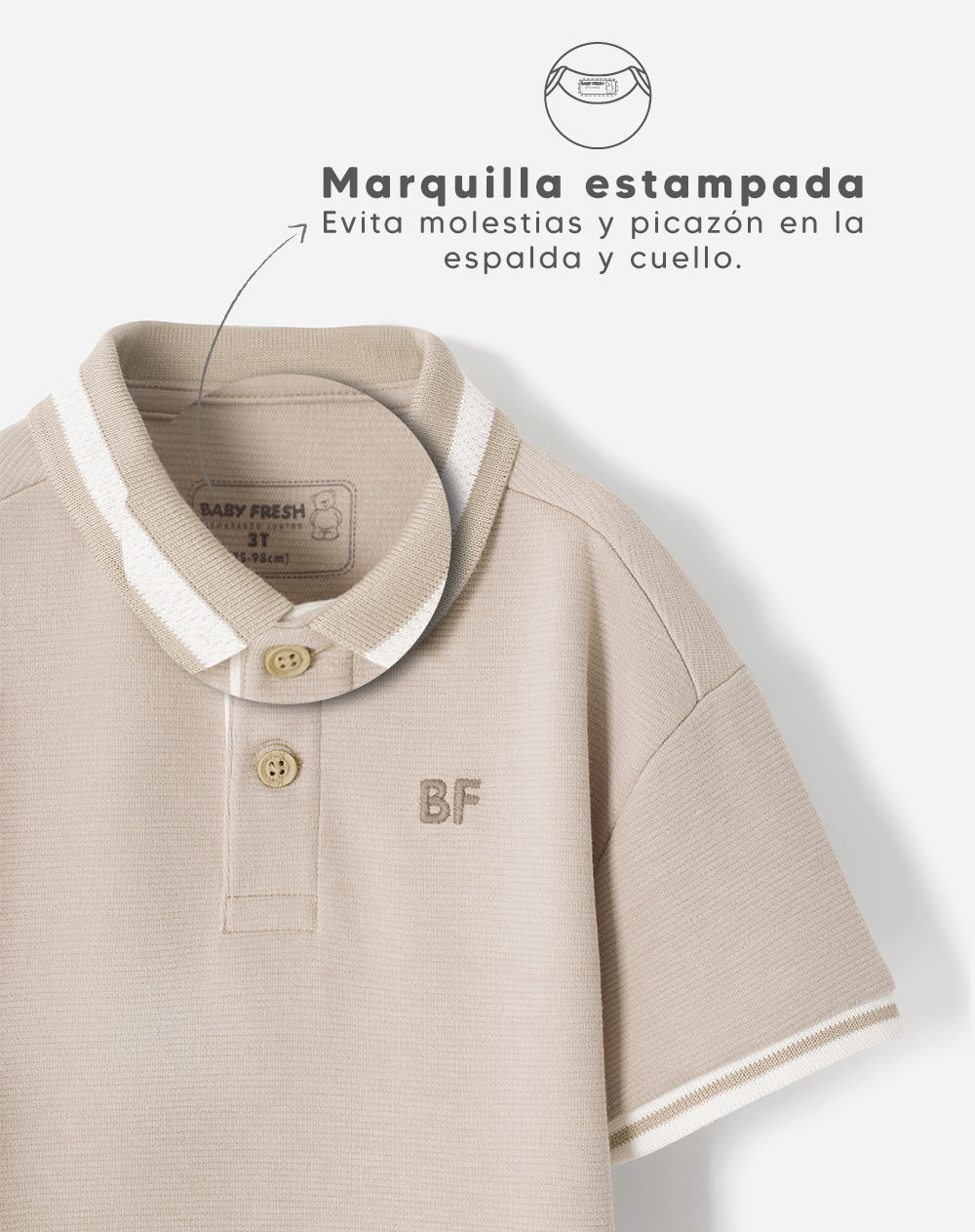 Polo Babyfresh Oversize Beige para Niños