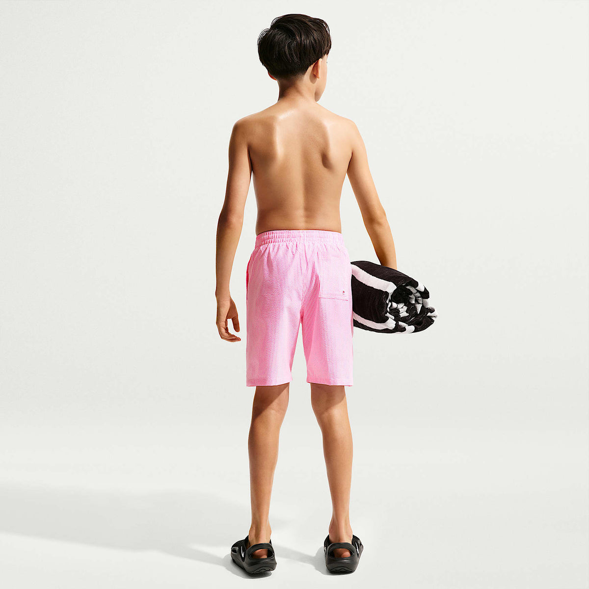 Shorts de playa o alberca con forro de ropa interior de 18 cm y textura ondulada para niño talla grande Nike Swim Breaker – Rosa resplandor – vista 5