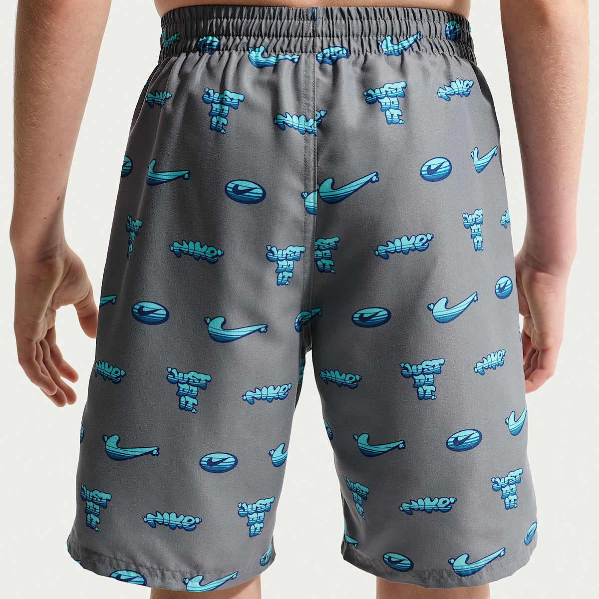 Shorts de playa o alberca con forro de ropa interior de 18 cm para niño talla grande Nike Swim Breaker – Turquesa desteñido – vista 3