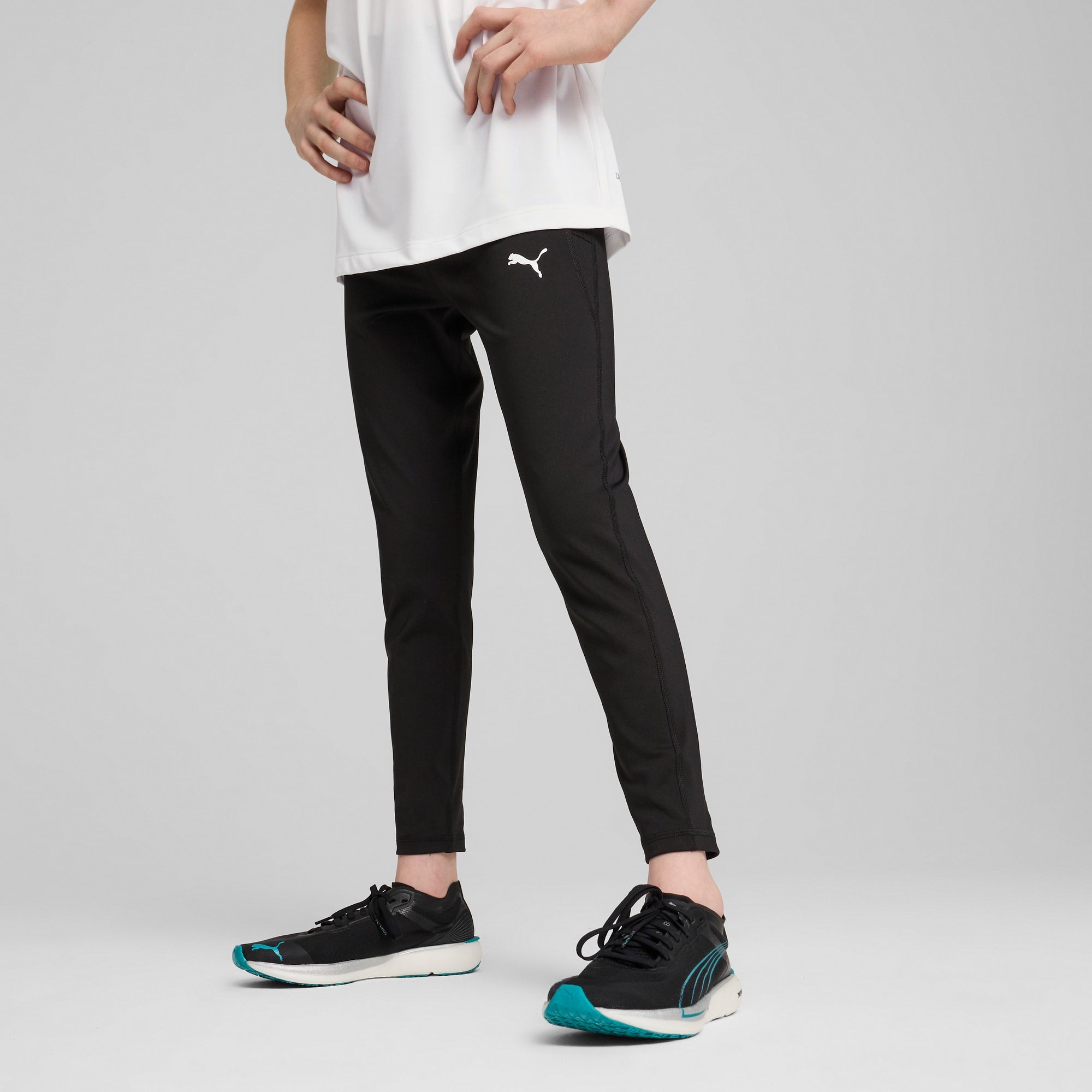 Shorts 7/8 tiro alto Train All Day Essentials para adolescentes – PUMA BLACK – vista 1