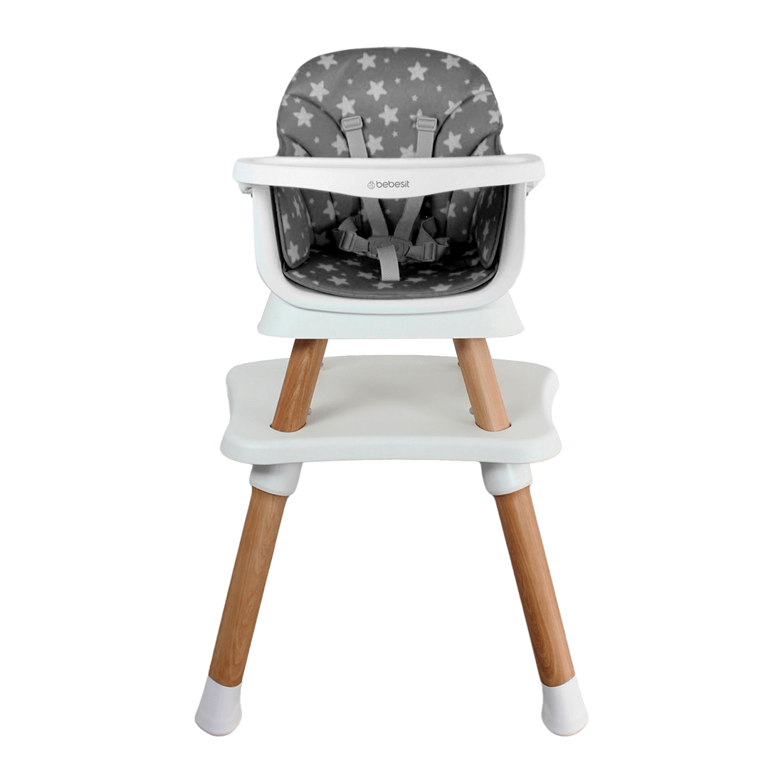 Silla Comedor para Bebé Baby Elite Dinner 5 en 1 Gris - Bebesit
