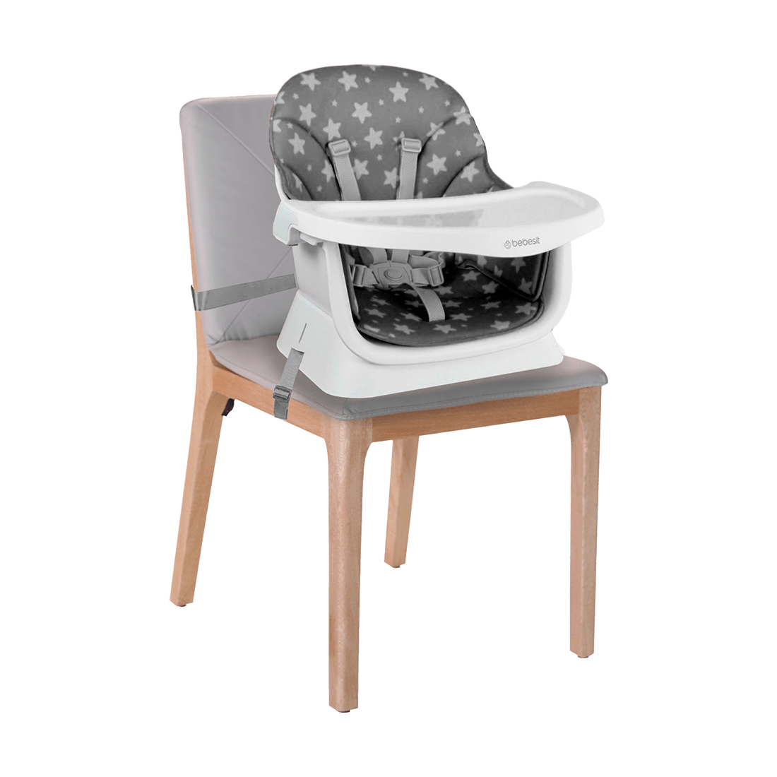 Silla Comedor para Bebé Baby Elite Dinner 5 en 1 Gris - Bebesit