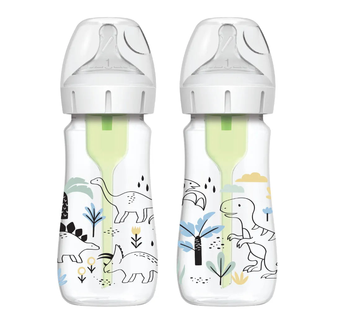 Set 2 Teteros Dr. Brown's Option+ BA 9oz decorado Dinosaurios