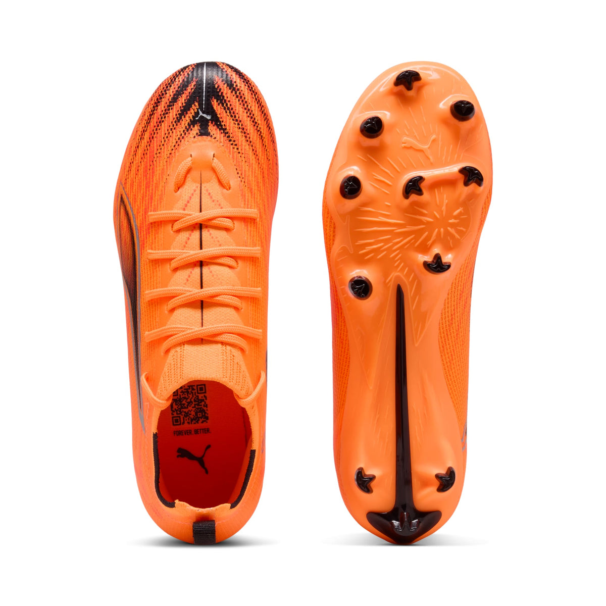 2 Colores, Tacos de futbol juveniles ULTRA 6 PRO FG/AG Jr – Heat Fire-PUMA Black-Glowing Red – vista 4