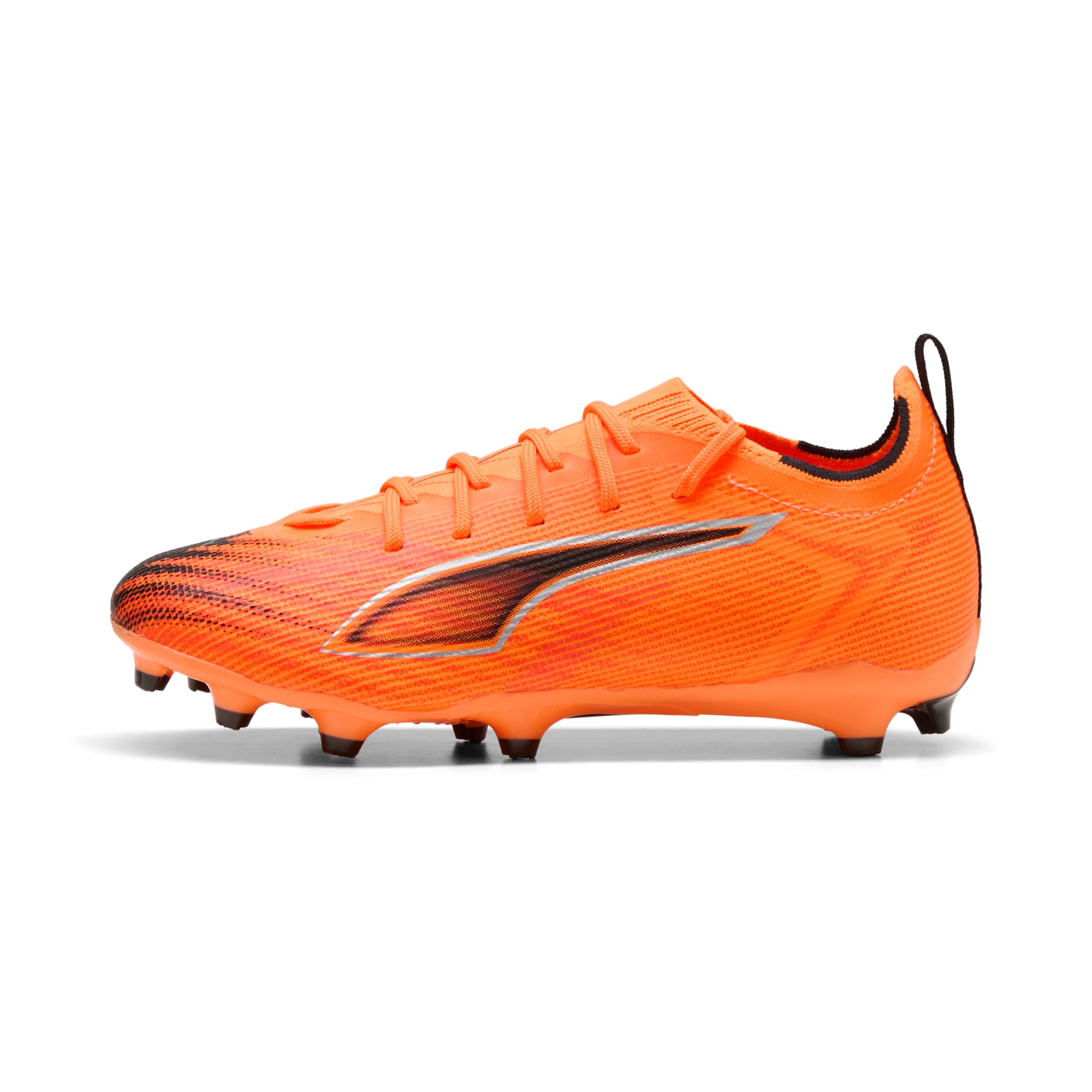 2 Colores, Tacos de futbol juveniles ULTRA 6 PRO FG/AG Jr – Heat Fire-PUMA Black-Glowing Red – vista 1