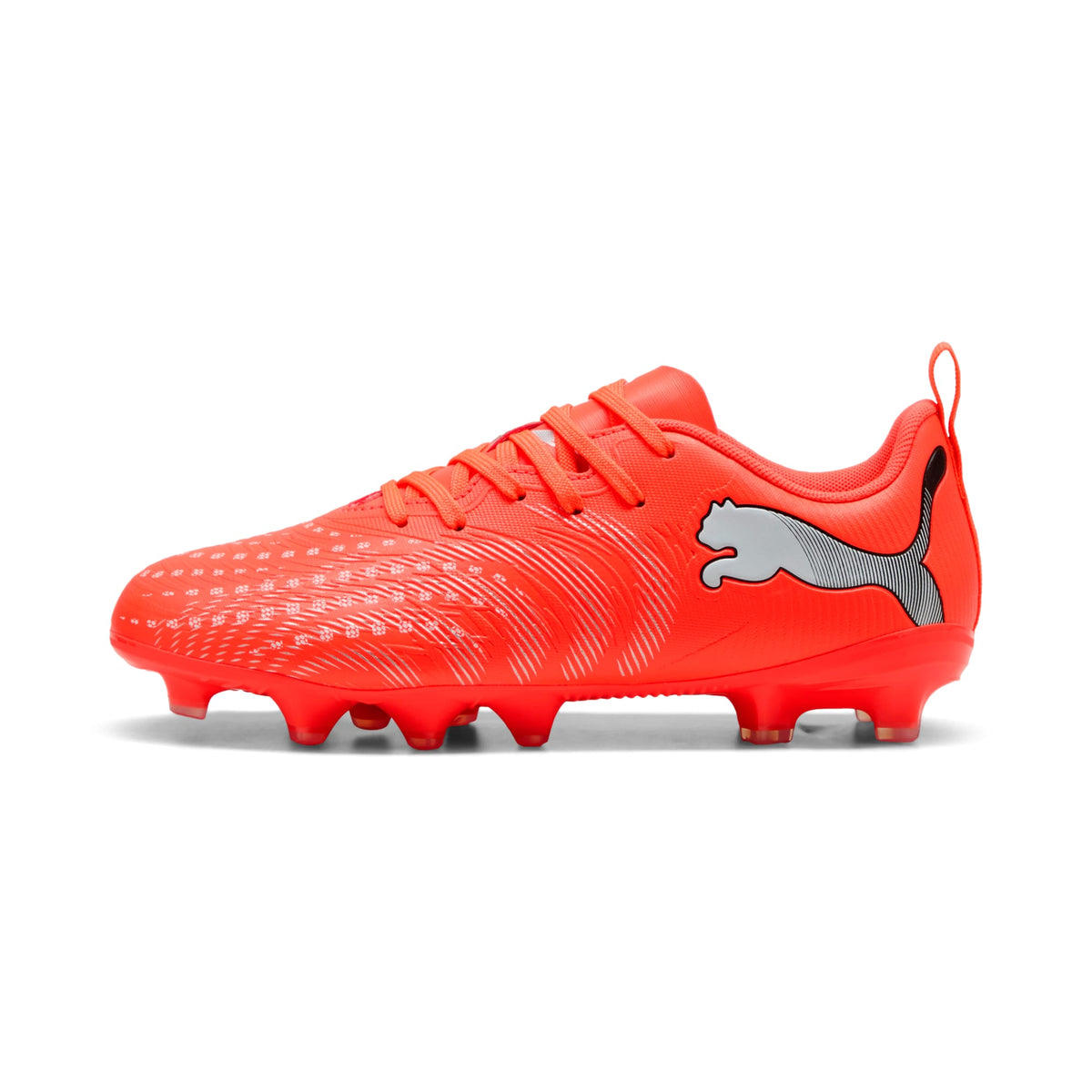4 Colores, Tacos de fútbol FUTURE 9 PLAY FG/AG juvenil – Glowing Red-PUMA White-PUMA Black-PUMA Silver – vista 1