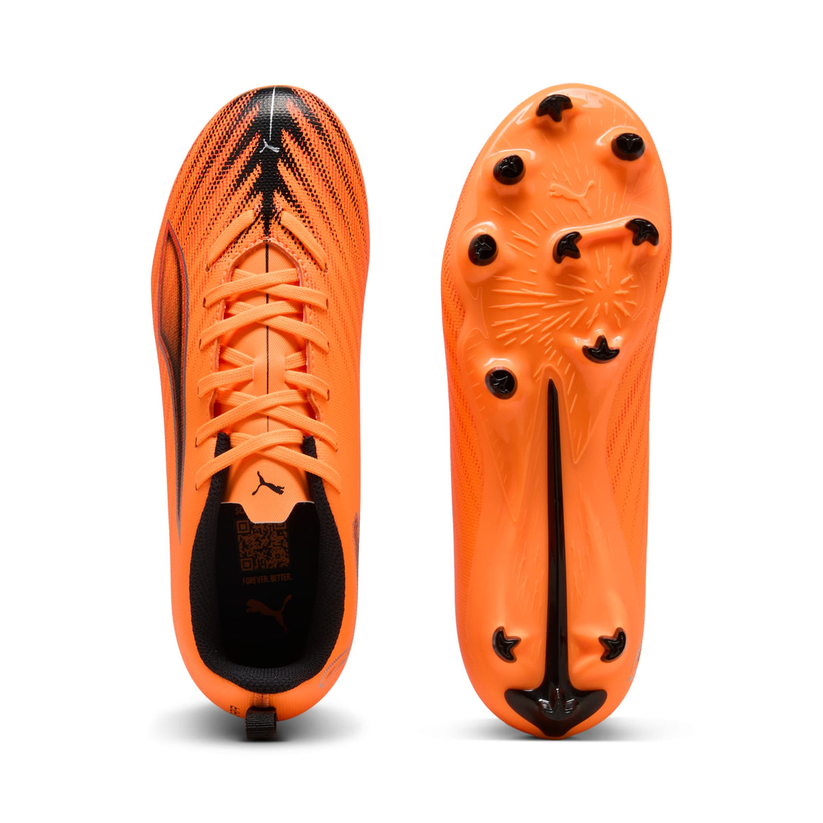 2 Colores, Tacos de fútbol ULTRA 6 PLAY FG/AG para adolescentes – Heat Fire-PUMA Black-Glowing Red – vista 4