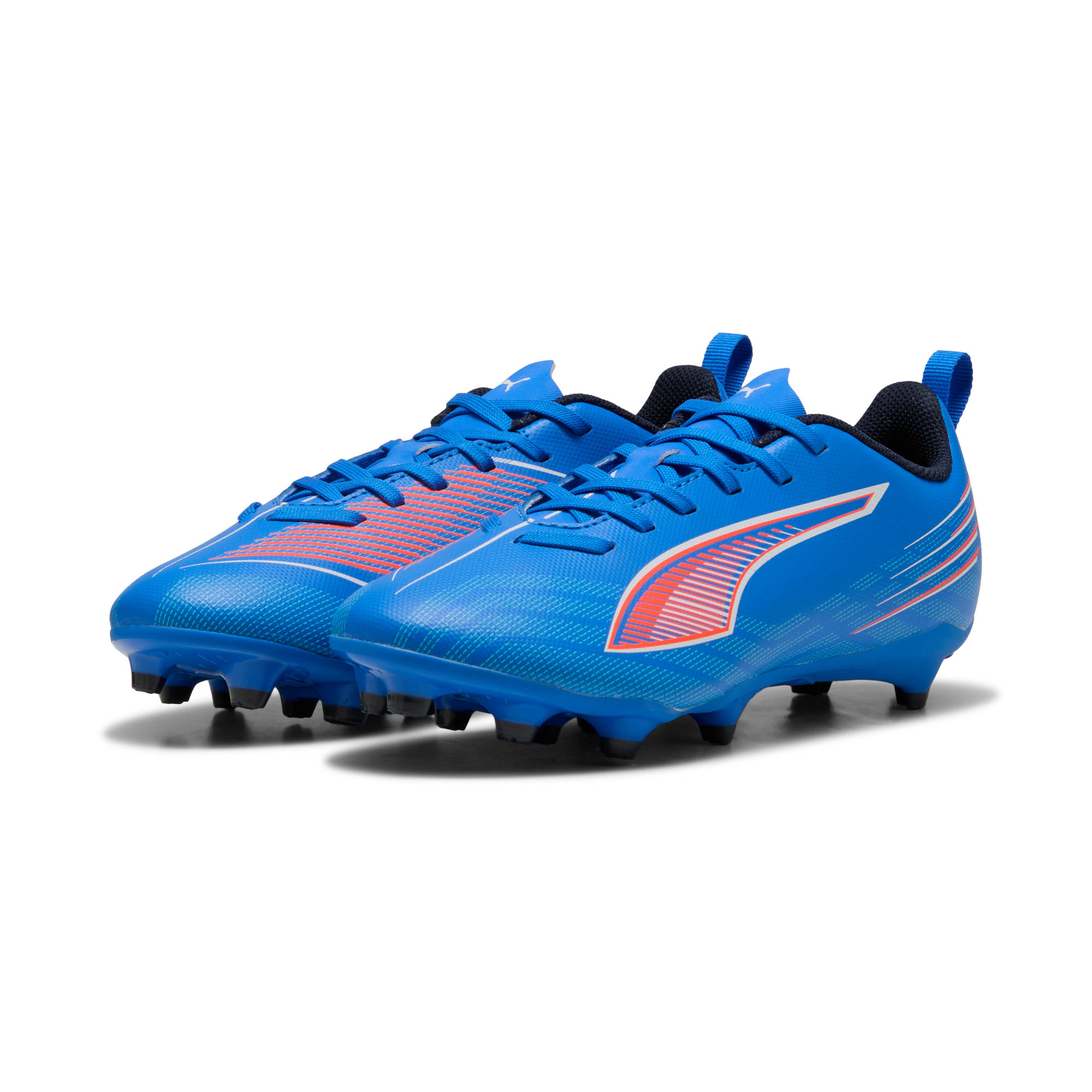 2 Colores, Tacos de fútbol ULTRA 6 PLAY FG/AG para adolescentes – Ultra Blue-PUMA White-Glowing Red – vista 2