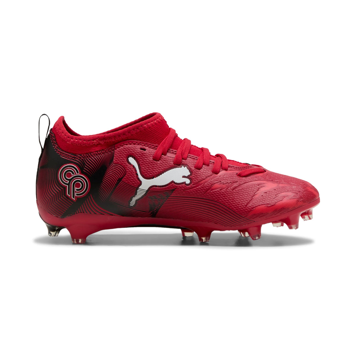 Tacos de fútbol ULTRA 6 MATCH CP FG/AG para jóvenes – PUMA Black-Fast Red-Fire Orchid – vista 5
