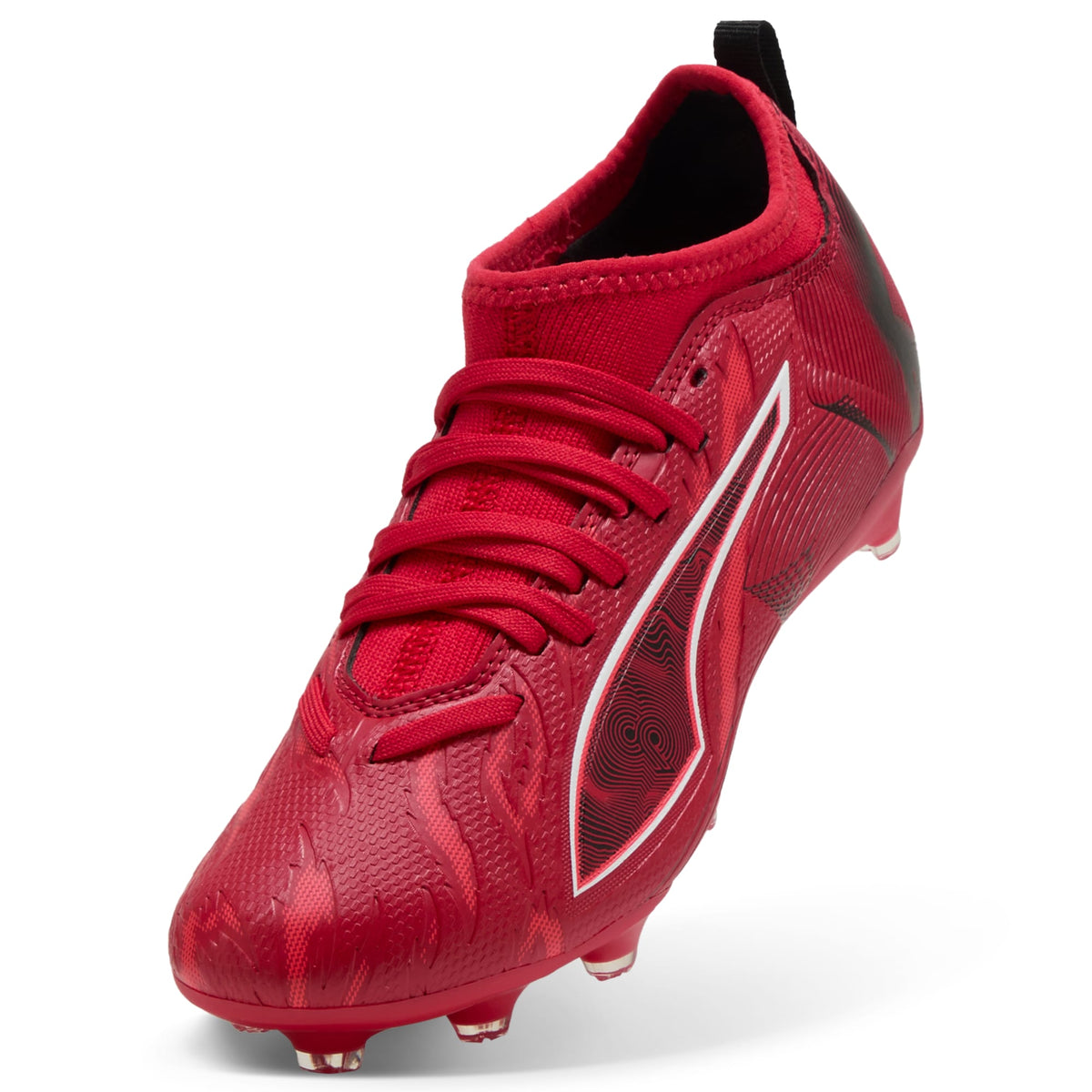 Tacos de fútbol ULTRA 6 MATCH CP FG/AG para jóvenes – PUMA Black-Fast Red-Fire Orchid – vista 6