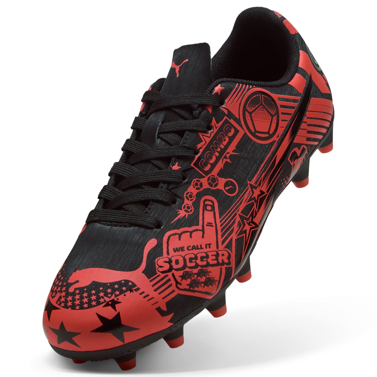 9 Colores, Tacos de futbol juveniles ULTRA CP LEGACY FG/AG – PUMA Black-PUMA Red – vista 6
