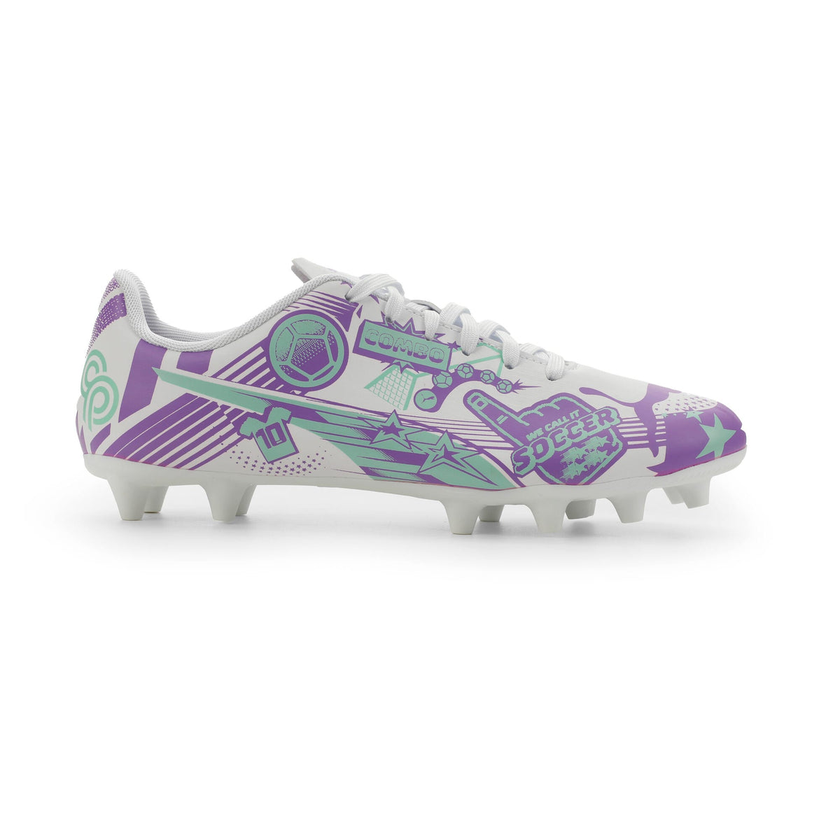 9 Colores, Tacos de futbol juveniles ULTRA CP LEGACY FG/AG – PUMA White-Purple Glimmer-Mint Jelly – vista 9